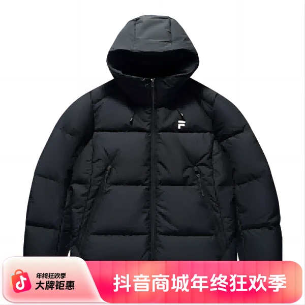 FILA FUSION羽绒服2024冬季新款欧若风保暖连帽外套T11W441903F
