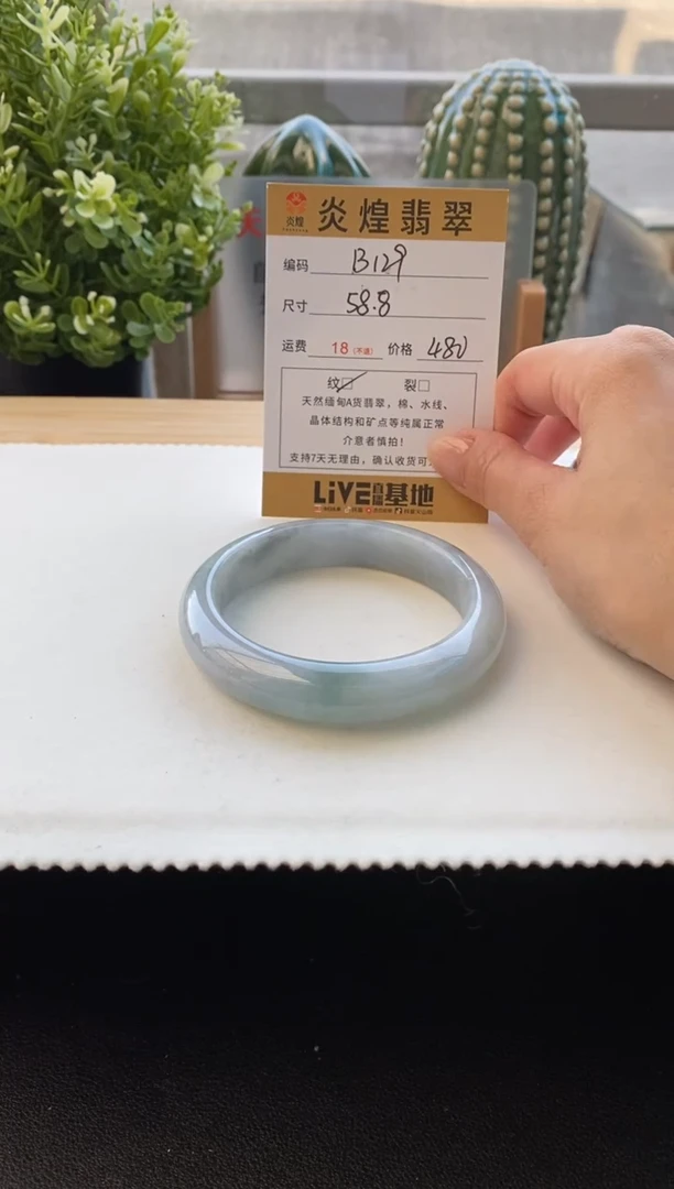 未镶嵌手镯翡翠圈口58.8编码B129