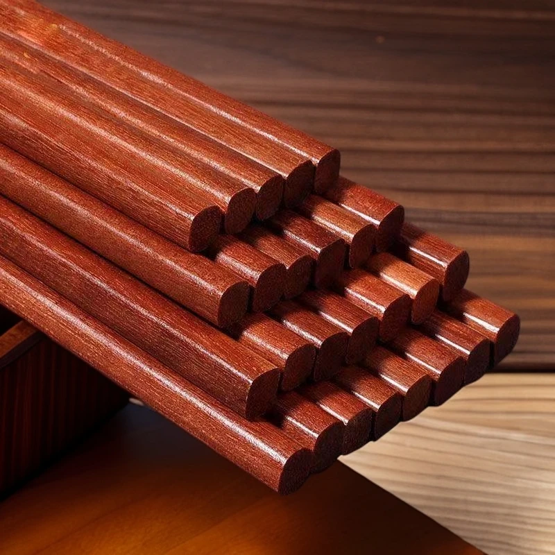 20双红木筷子无漆无蜡家用筷子防滑防霉加长环保中式木质酒店公筷
