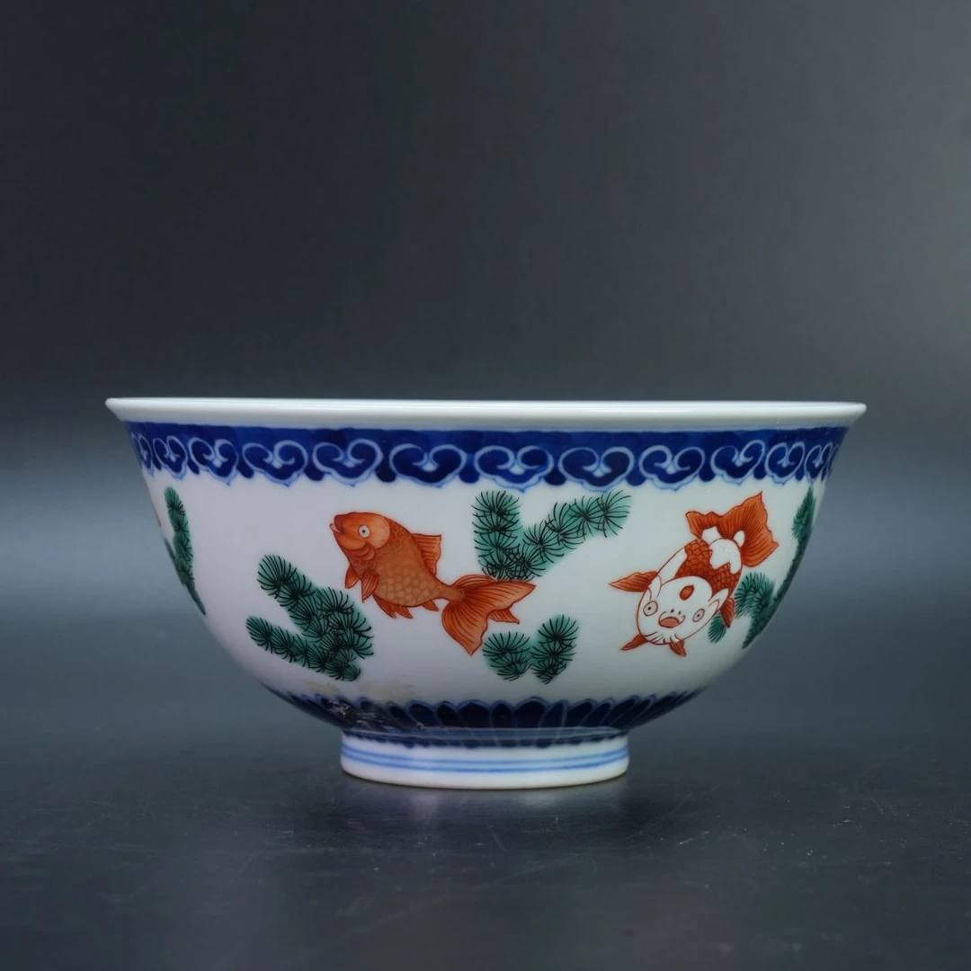lot13189 3548  清道光 粉彩金玉满堂纹碗 D:14.4 H:7
