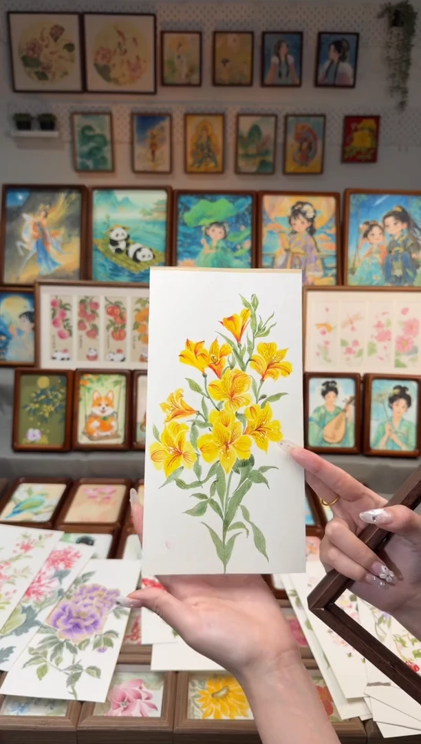 国画一*?六初花 手绘国画27 画芯