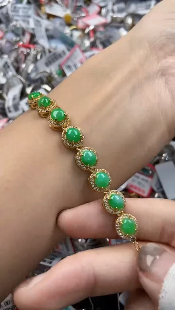 银S925镶嵌戒指翡翠10 10  10   1