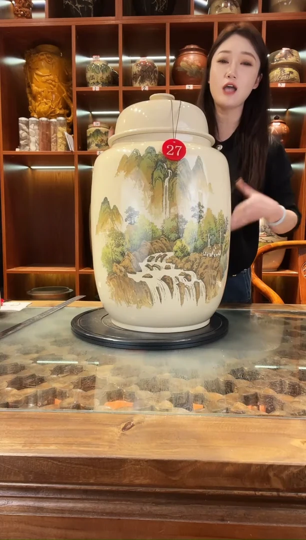 罐廖渊涵作品山水大号缸@27