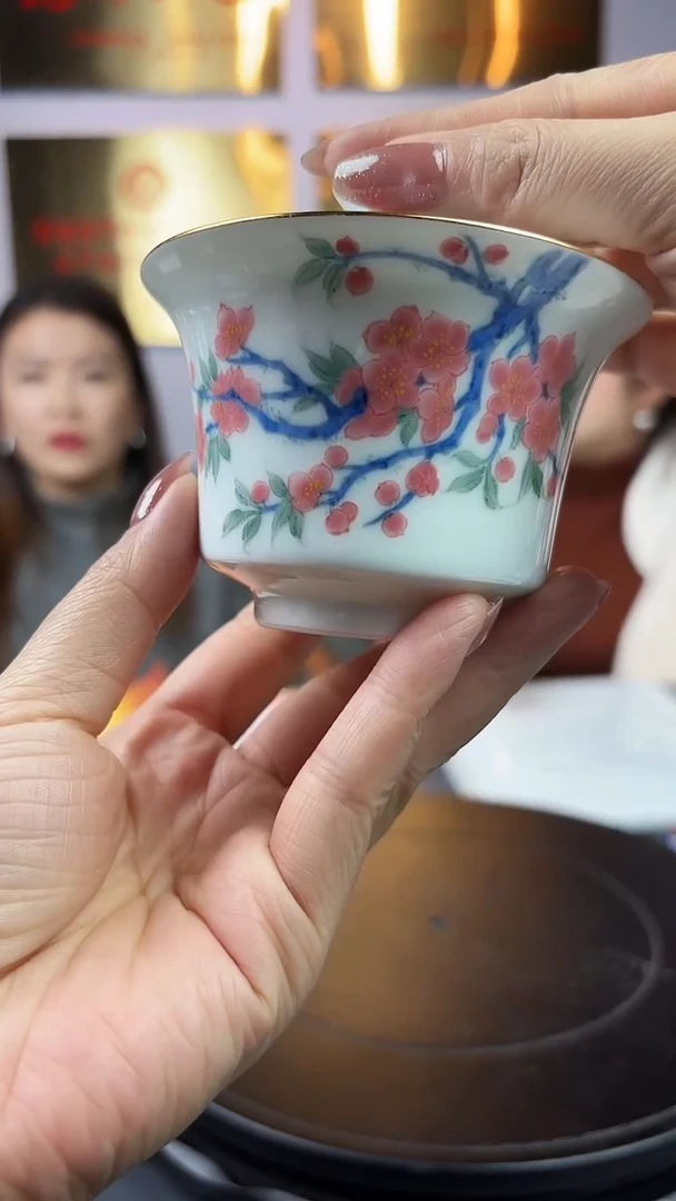 摆件瓷瓷博会—水点桃花胡晶专场45