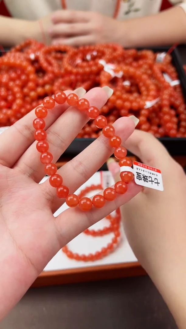 【闪购商品】南红玛瑙手串未镶嵌滴水洞亮光7+一条
