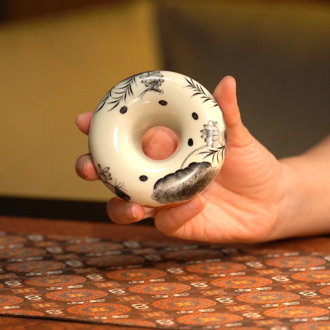 LQT立勤堂红绿彩墨彩鱼藻甜甜圈盖置HLC-TTQ-001