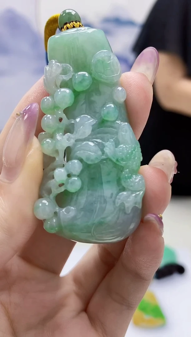 定制翡翠未镶嵌4902jw-毛货挂件58