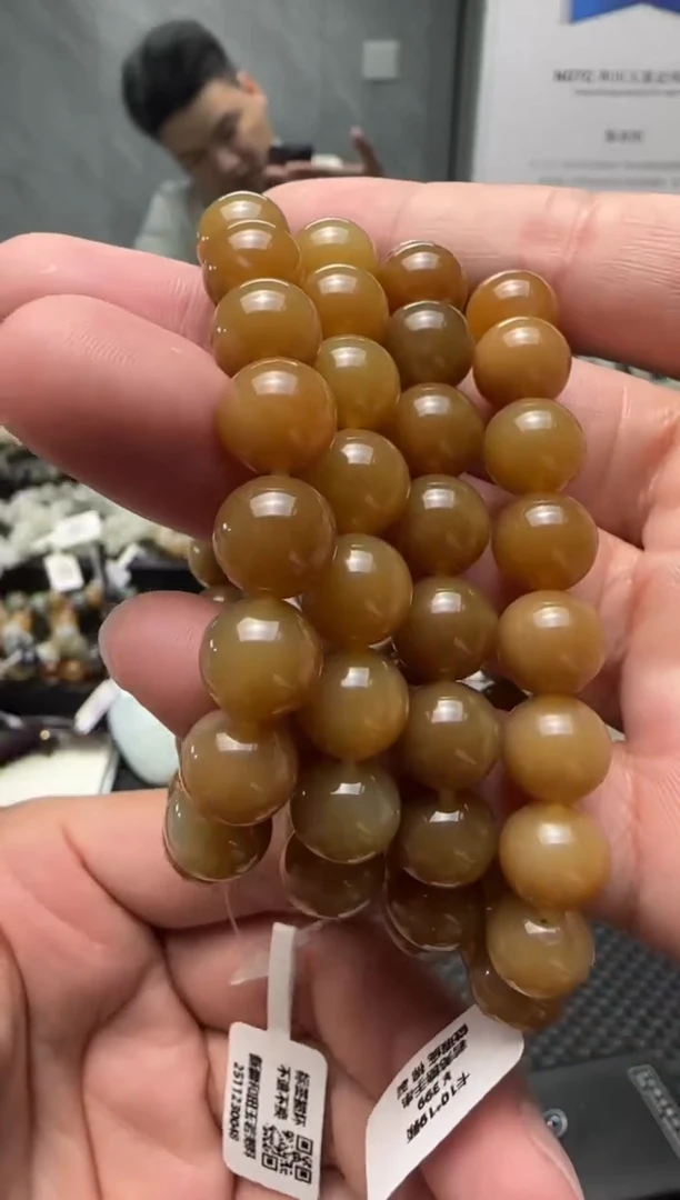 未镶嵌手串和田玉若羌糖手串卡10 多样性发其一