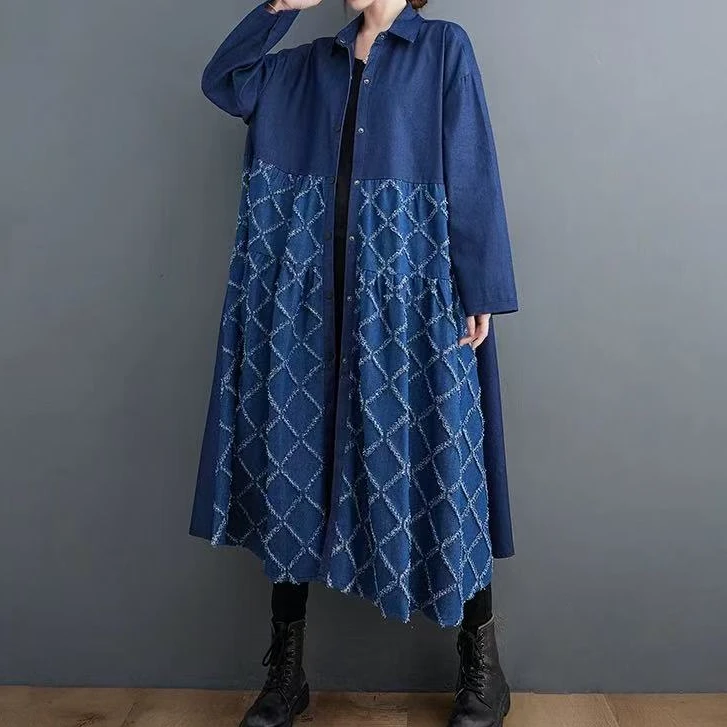 黑屿白/614 极简风运动风大码连衣裙单排扣衬衫袖O型韩版高领复古