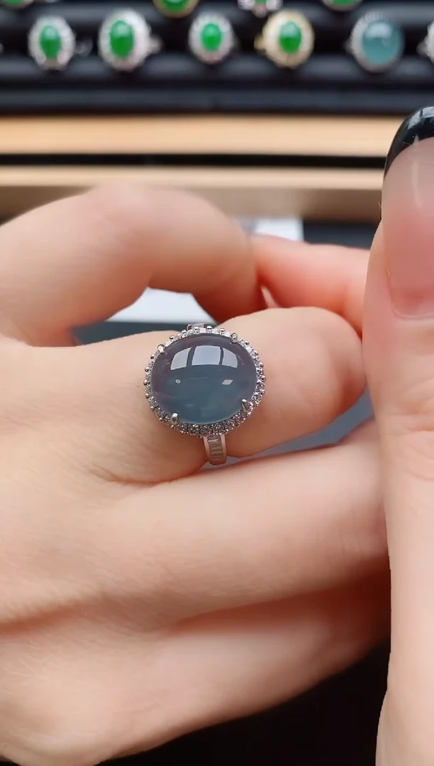 翡翠戒指银S925镶嵌1