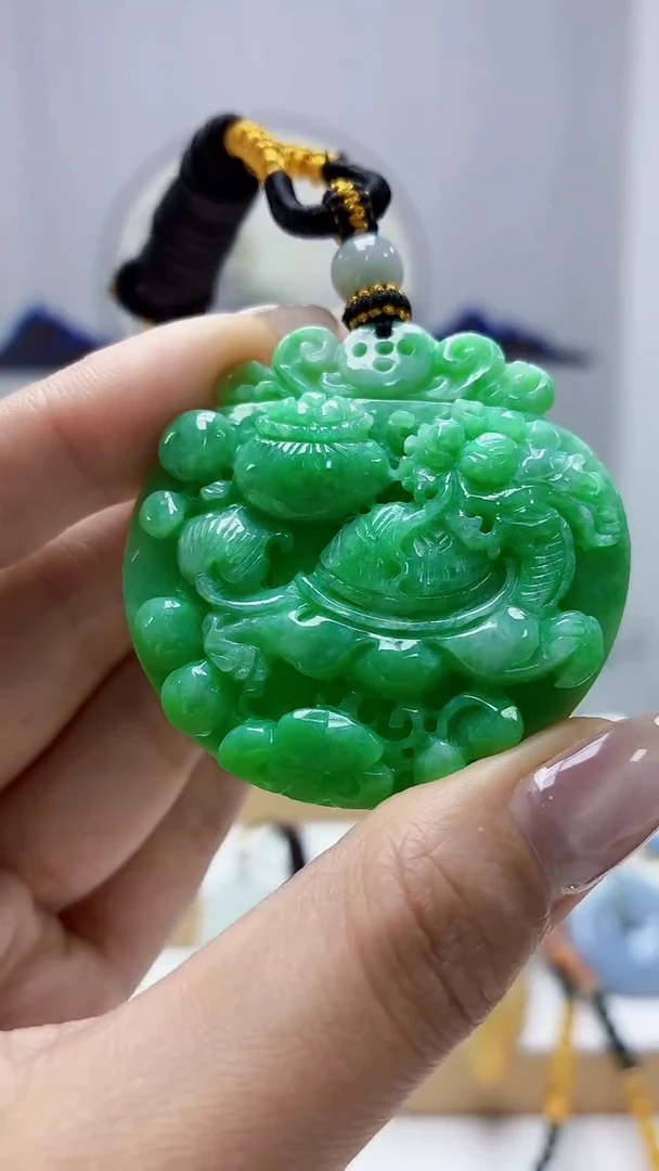 未镶嵌定制翡翠5060MM-毛货挂件79