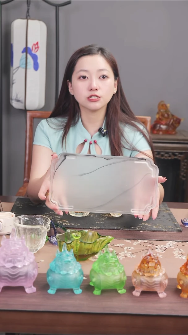 手工艺品琉璃水墨画茶盘