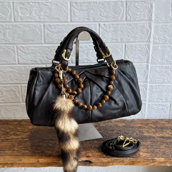 95新 MIU MIU/缪缪 金扣全皮皱皱包