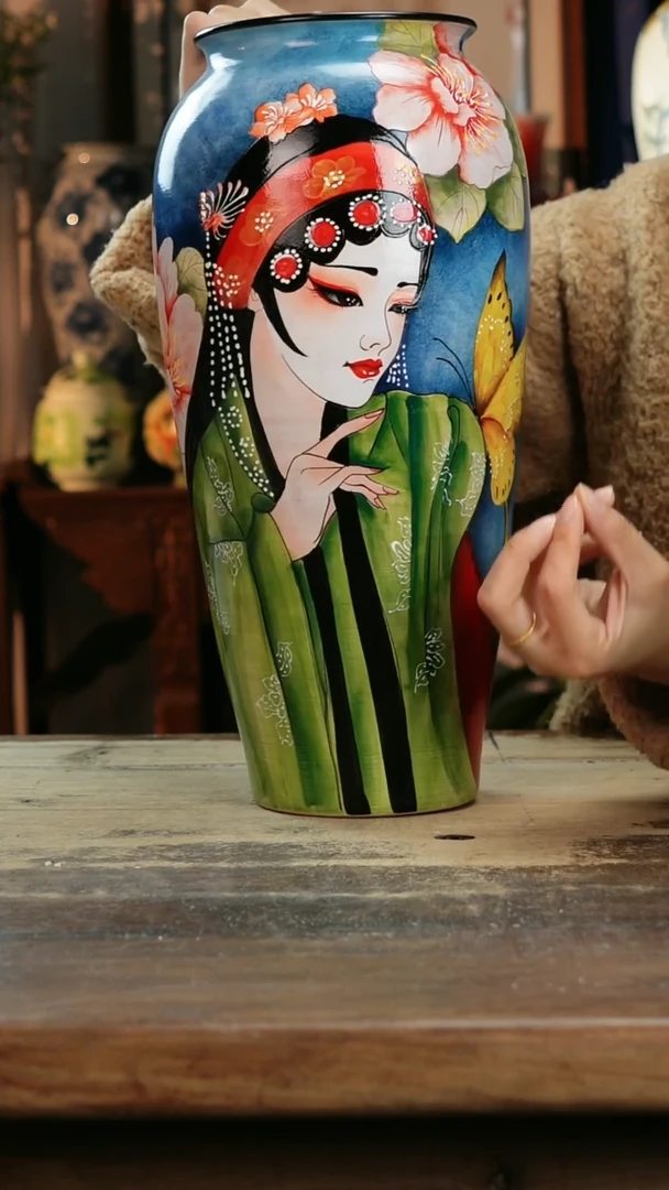 【闪购商品】瓷片景德镇纯手工釉下彩精品花瓶