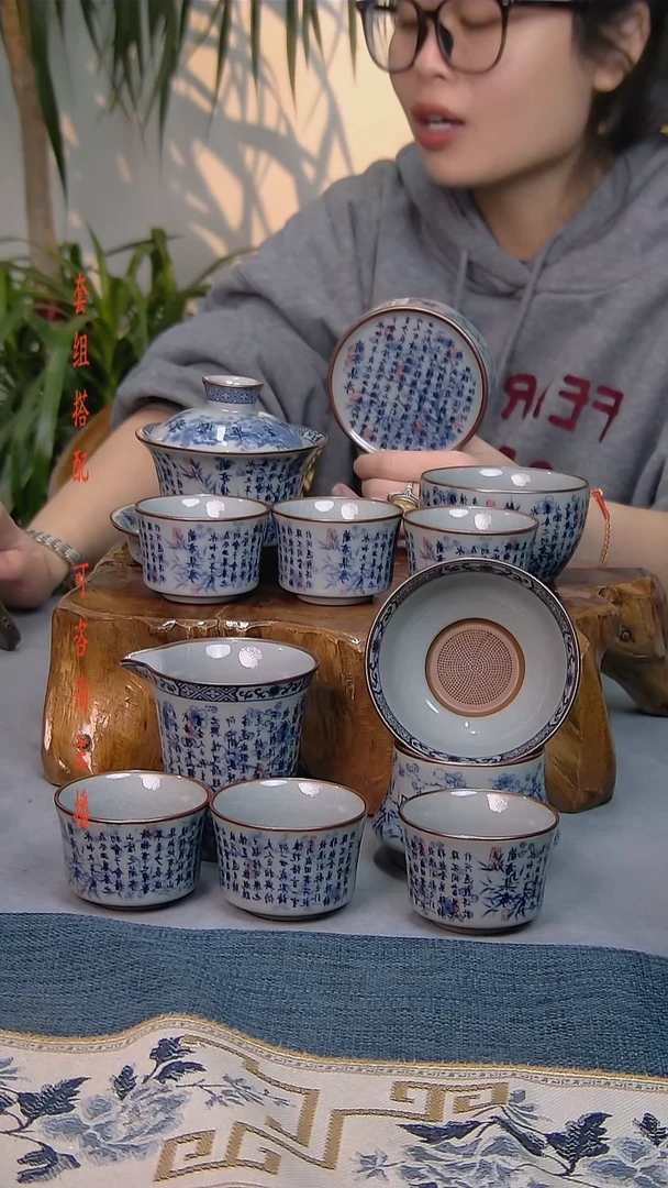 简装家用款11件套 老陶泥开片纹陶瓷茶具