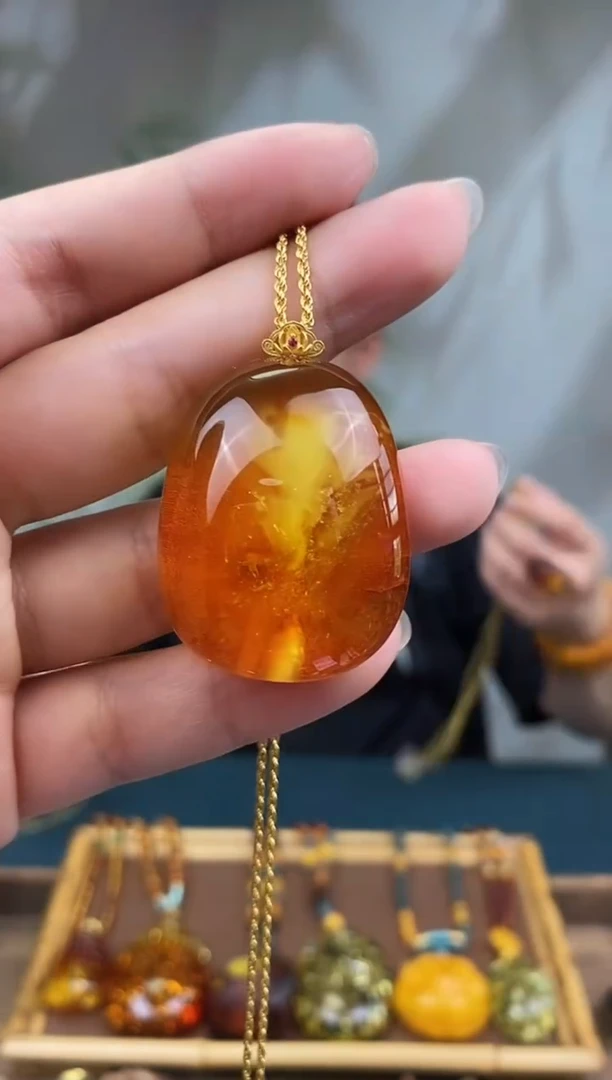 银S925镶嵌琥珀裸石基地发货 一物一证 顺丰包邮