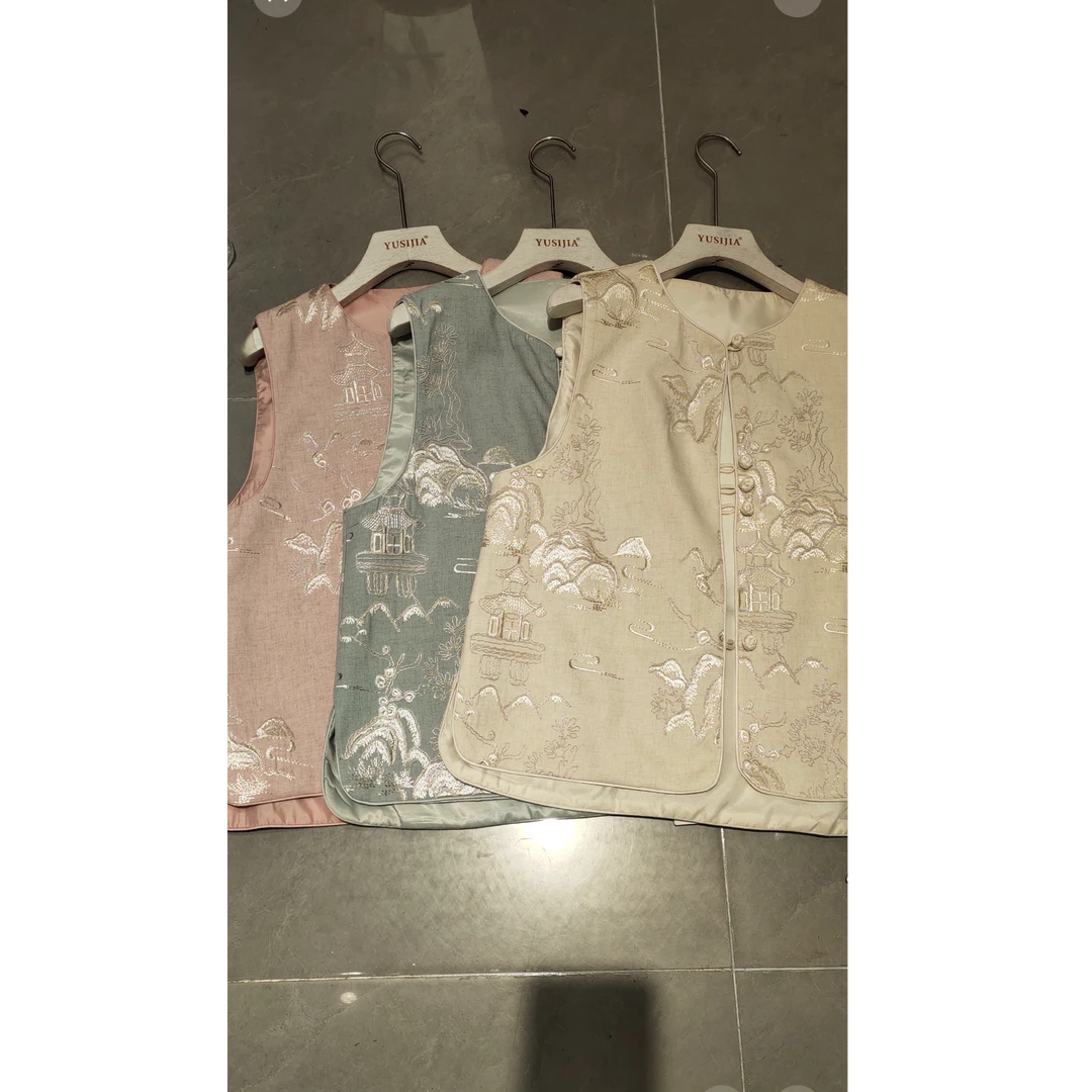 KiKi严选：G506-YSJ家欧洲站南油春季新款高级感刺绣国风马甲