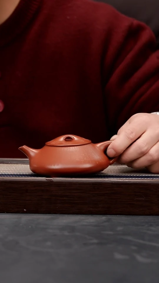 【闪购商品】紫砂茶壶【郑求标】朱泥全手刻绘光明石瓢