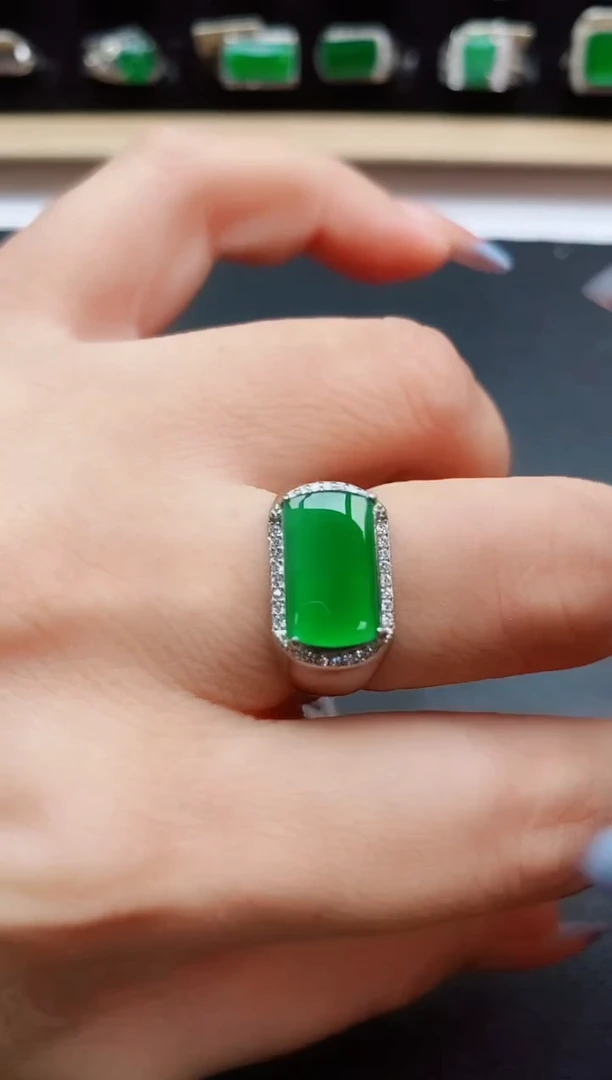 翡翠戒指银S925镶嵌321321