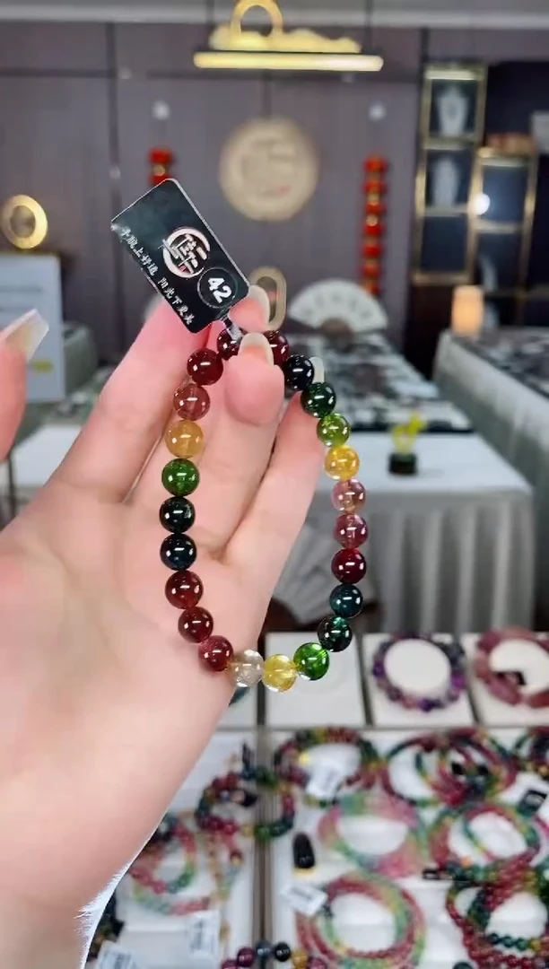 收藏级老矿碧玺单圈手串8mm+未镶嵌碧玺（多样性发一条）mz