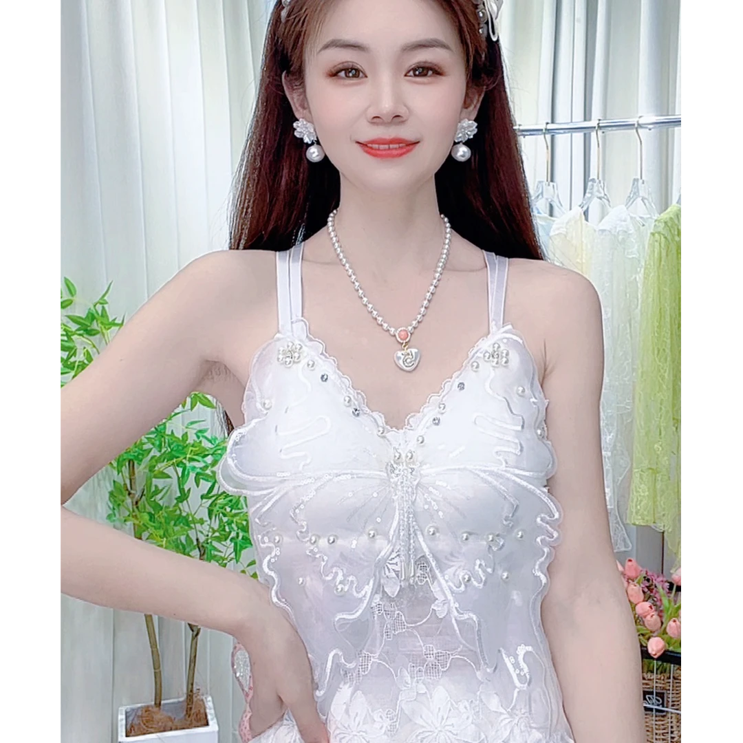 963# 重工蕾丝时尚美背百搭