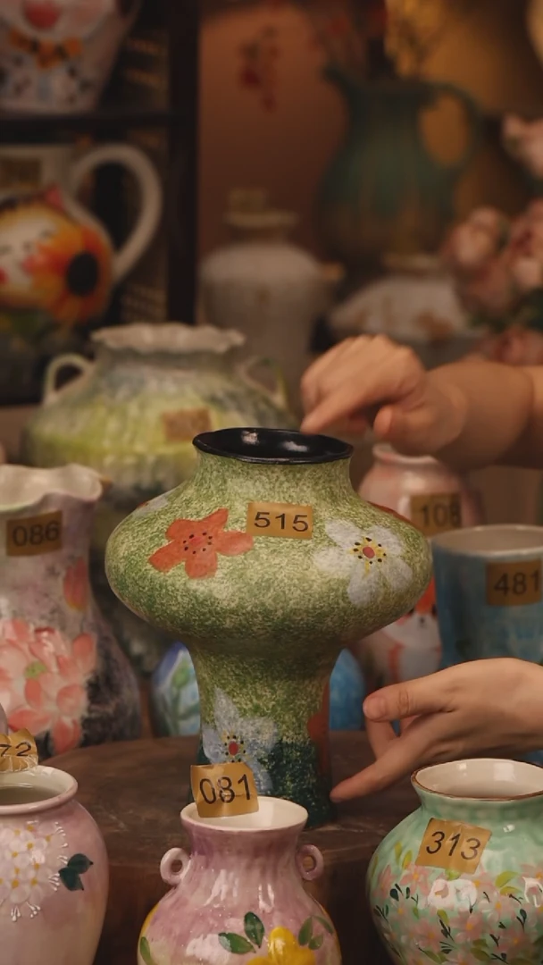 陶瓷515景德镇设计师手作花器摆件侘寂风