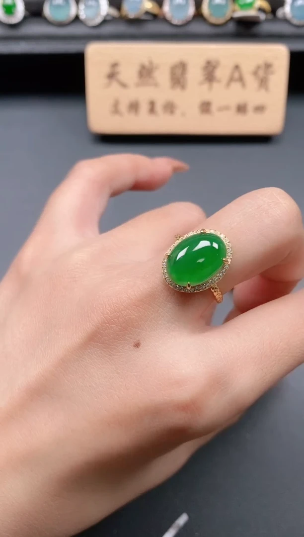 银S925镶嵌戒指翡翠11