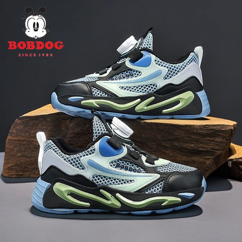 巴布豆【软底单网】透气防滑夏季休闲男中大童童鞋运动鞋网面休闲风