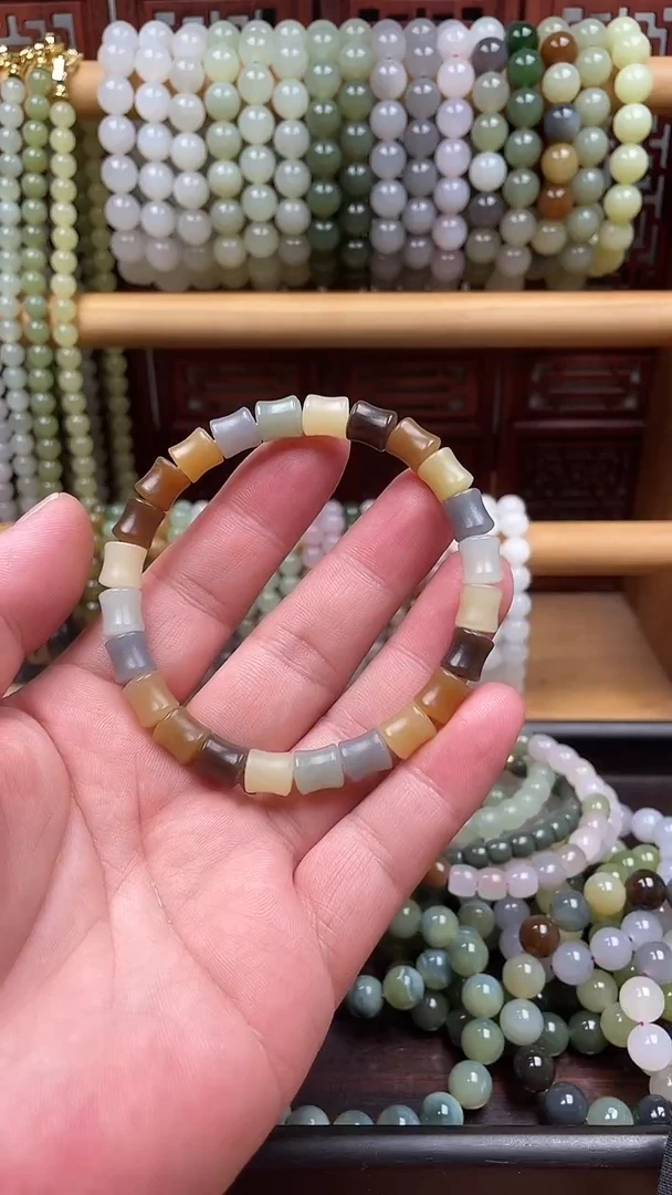 未镶嵌手串和田玉且末多宝福贵竹节手串