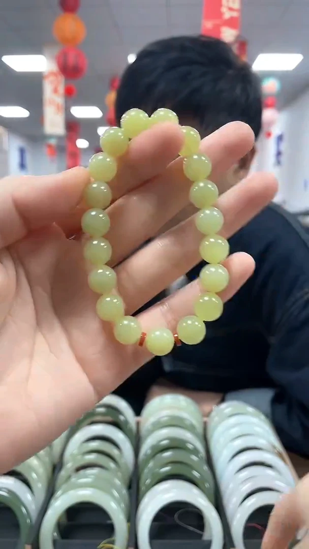 【闪购商品】和田玉手链未镶嵌高品黄玉卡10手串一条
