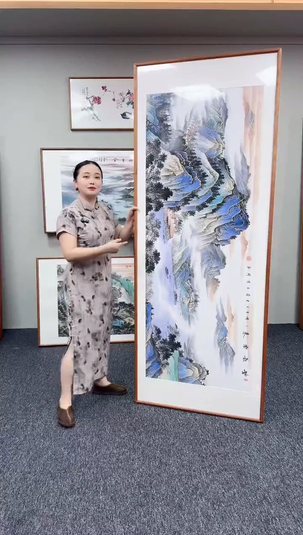 国画紫气东来210*80手写手绘作品