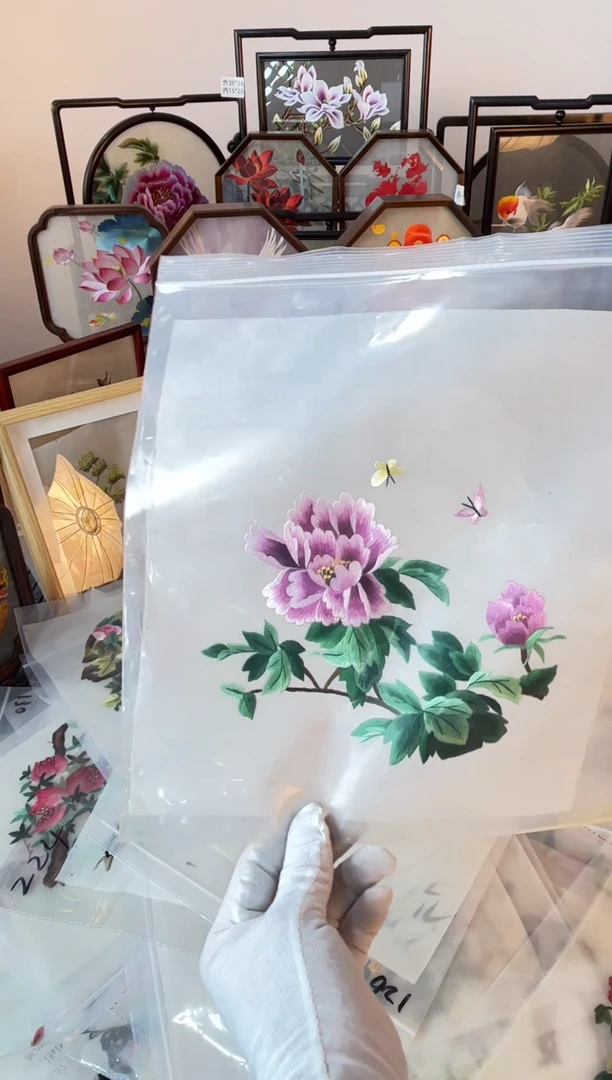 织绣纯手工苏绣双面绣绣布159