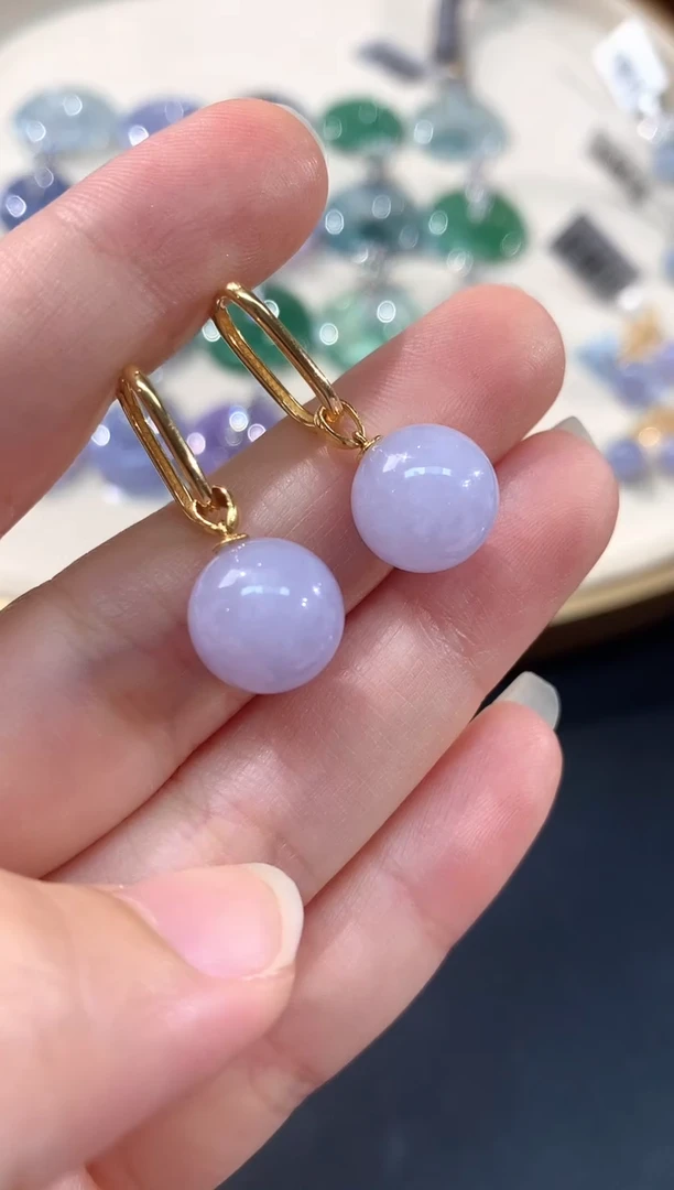 翡翠18K金镶嵌耳饰A117|多样性发其一|680