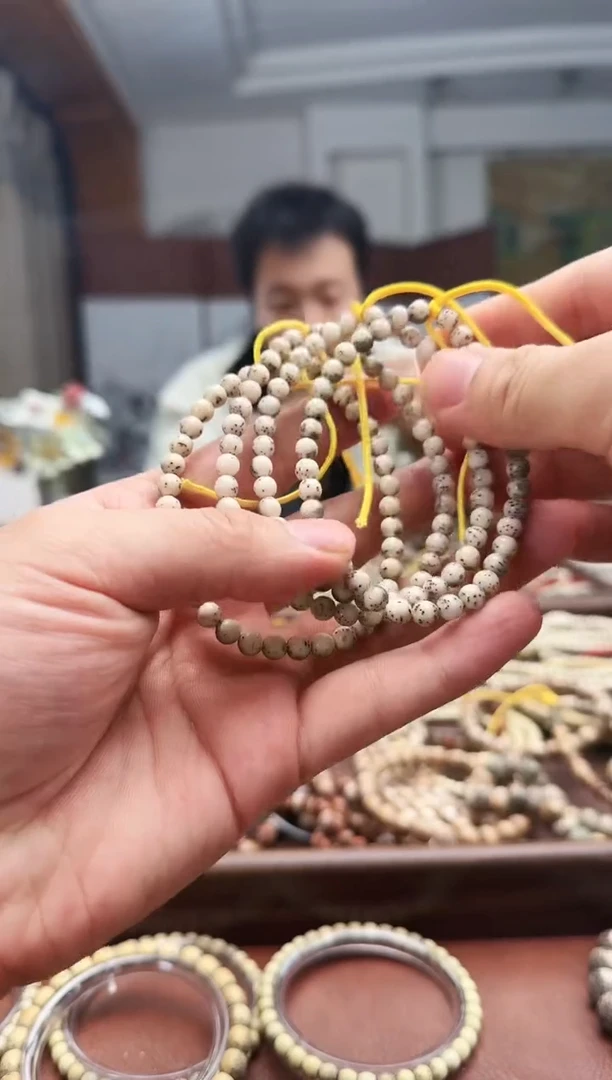 手串星月菩提骨瓷白5.8圆珠手持