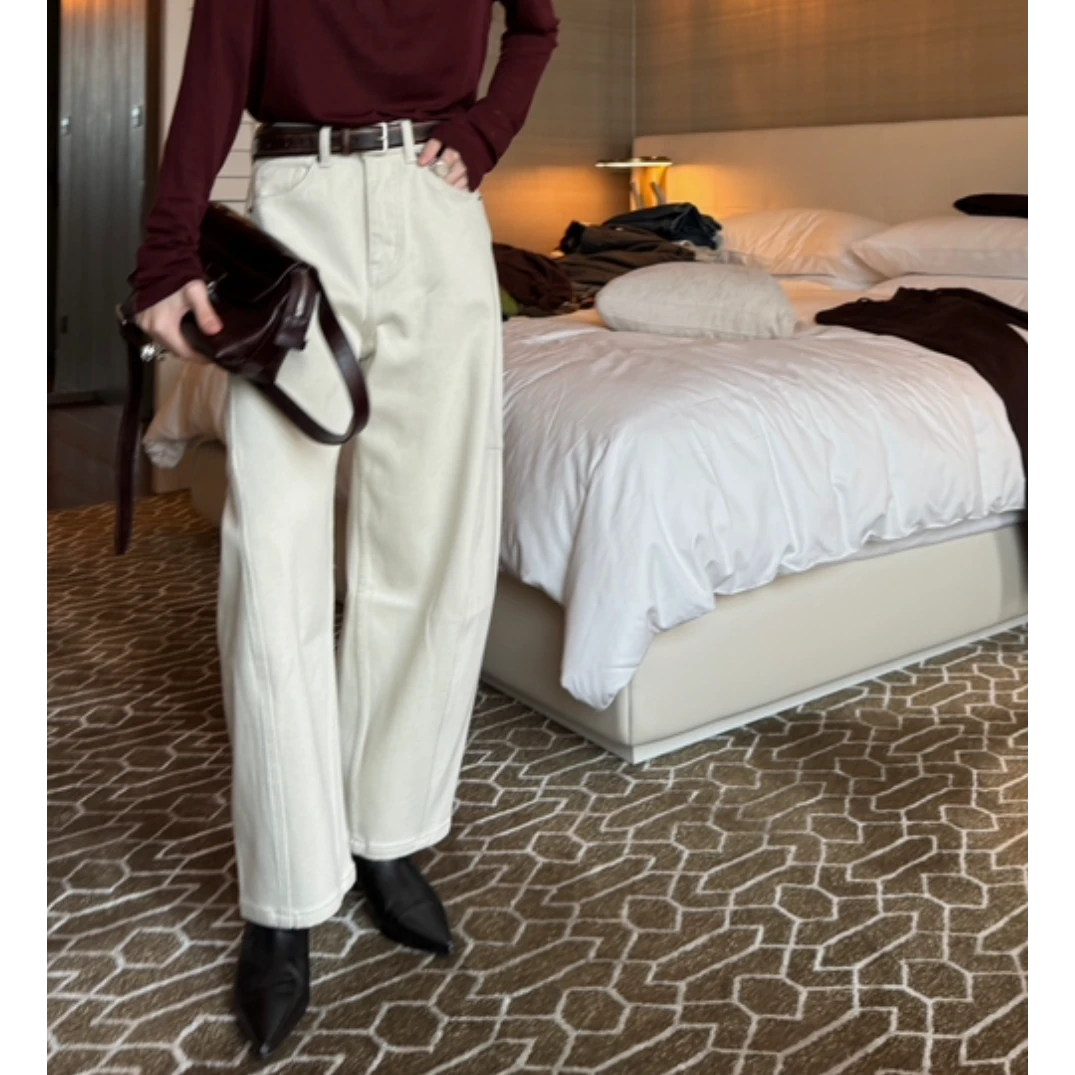 LSHOWYE｜加绒廓形牛仔裤W24W218