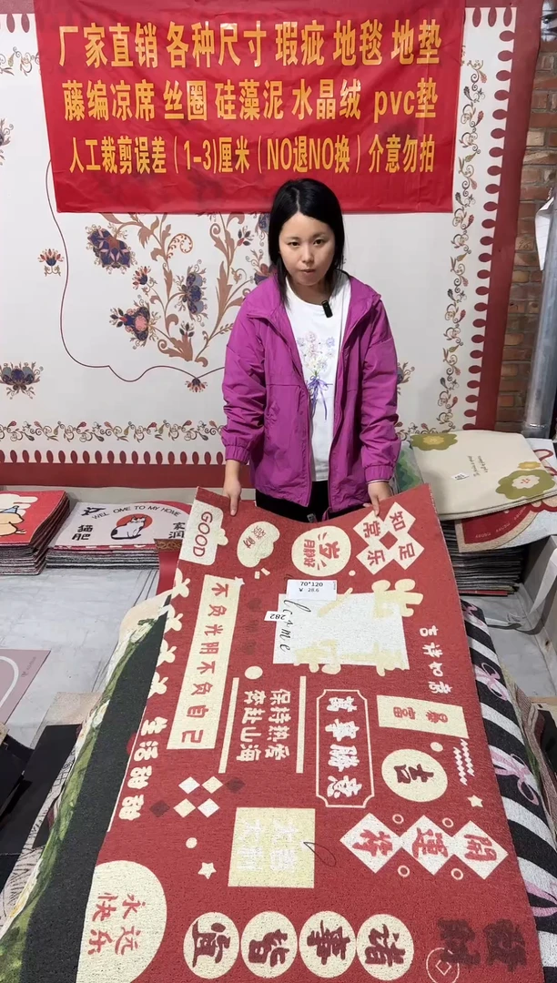 不退不换瑕疵丝圈地毯70*120cm282