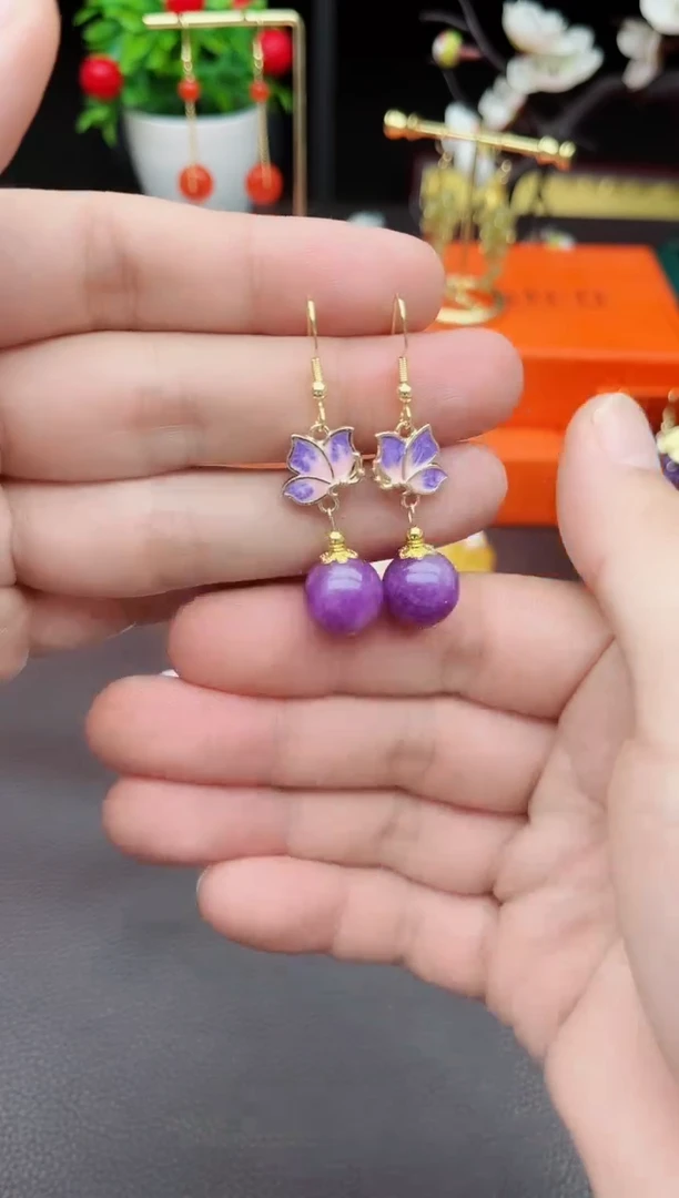 玛瑙/玉髓耳饰银S925镶嵌421000