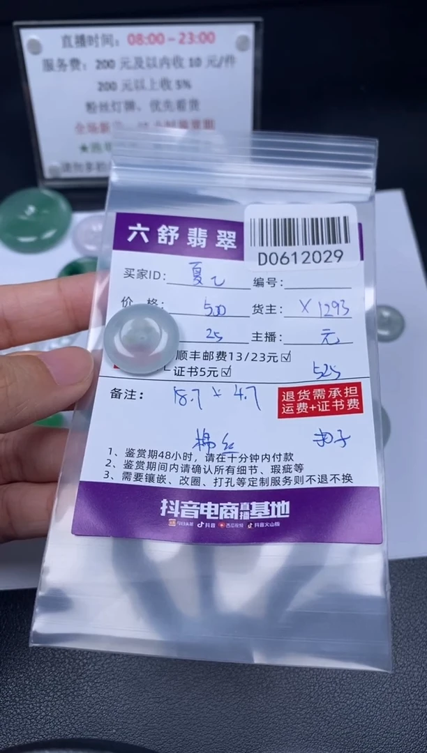 翡翠未镶嵌吊坠(不含链)D0612029