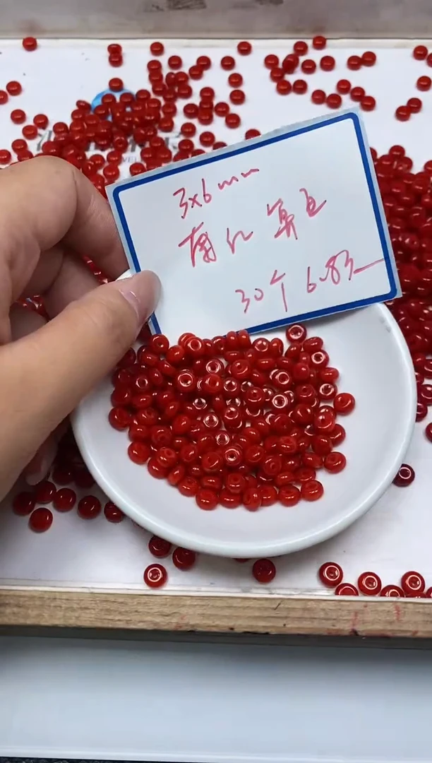 南红玛瑙散珠未镶嵌M722柿子南红3*6mm30个6.8元