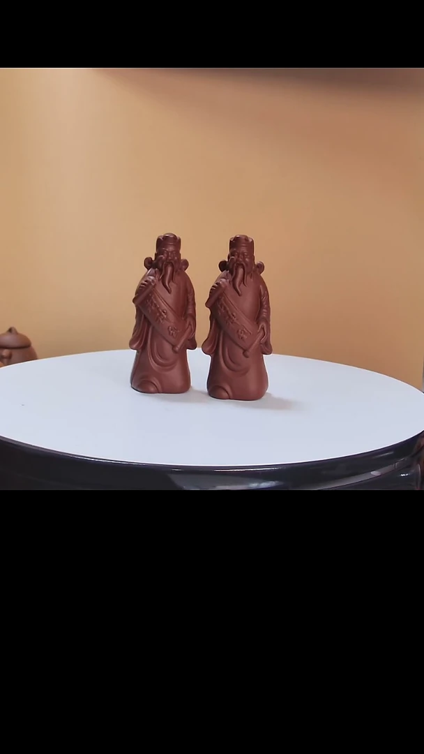 【闪购商品】摆件紫砂财神摆件 1对