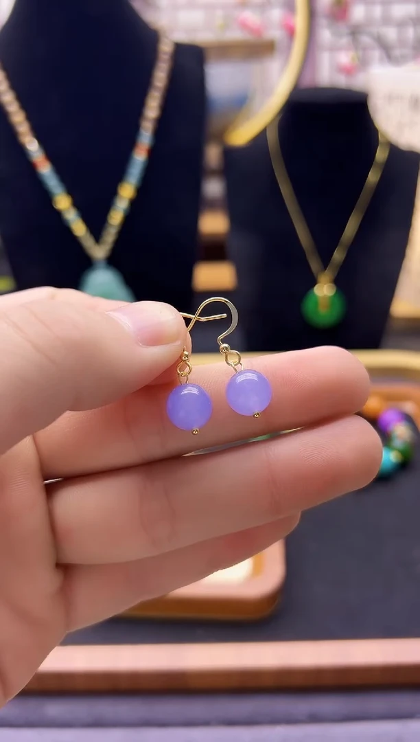 【闪购商品】翡翠耳饰14K金镶嵌E216