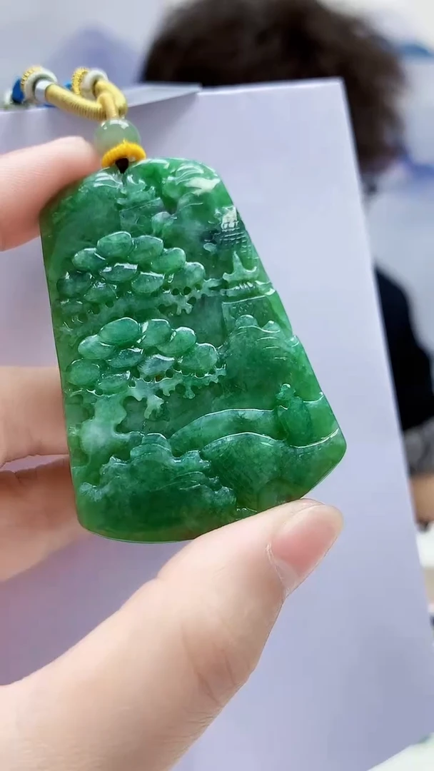 未镶嵌定制翡翠4688lr-毛货挂件163