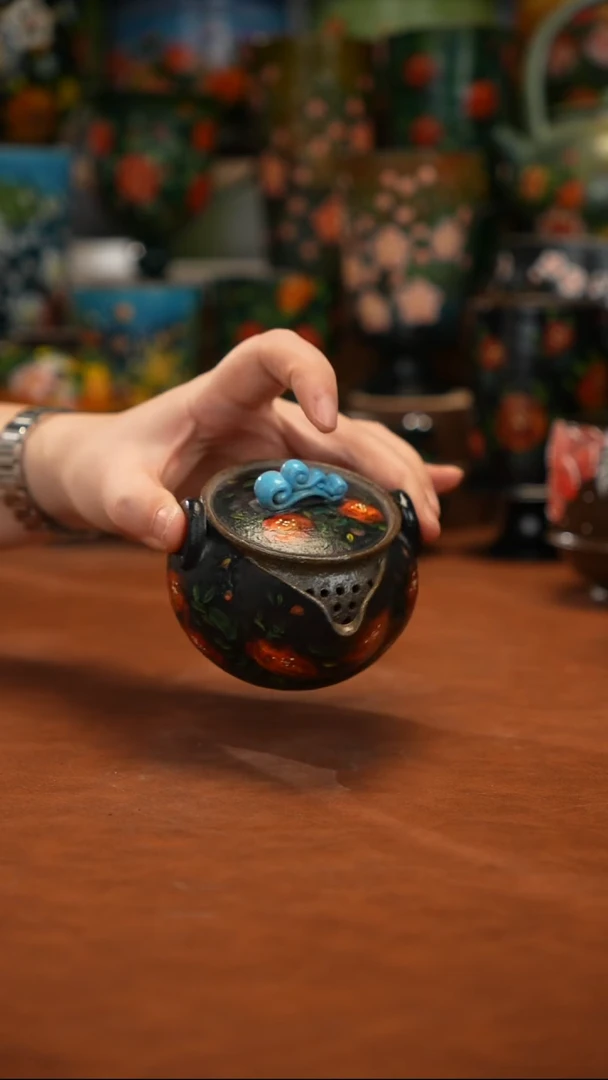 紫砂油画   釉下彩  壶