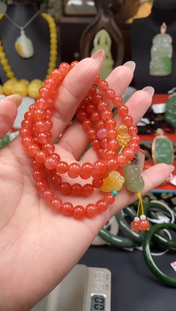 南红玛瑙未镶嵌颈饰项链n074