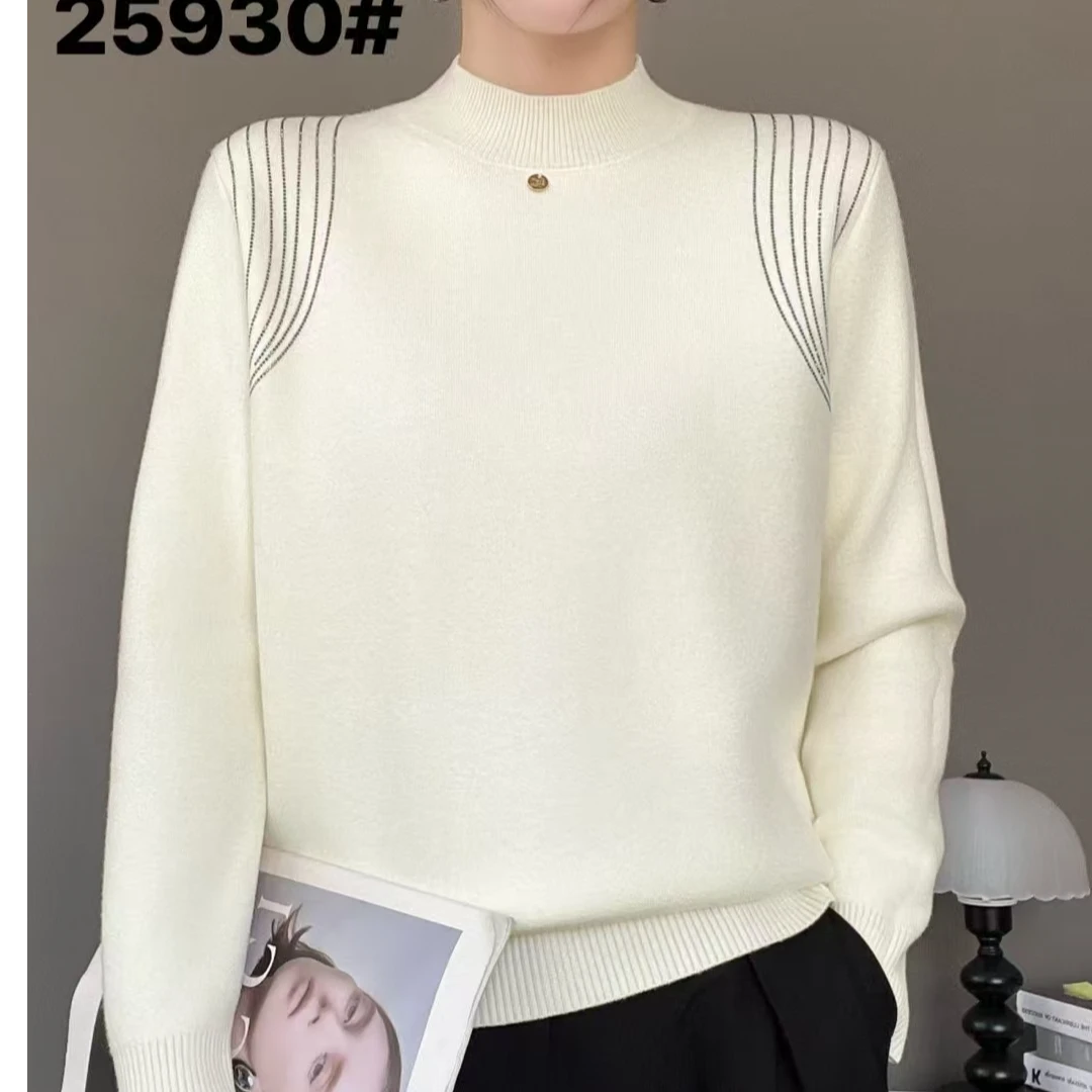 【开播找价格拍39~99】妈妈秋冬装半高领加厚毛衣新款一体绒保暖