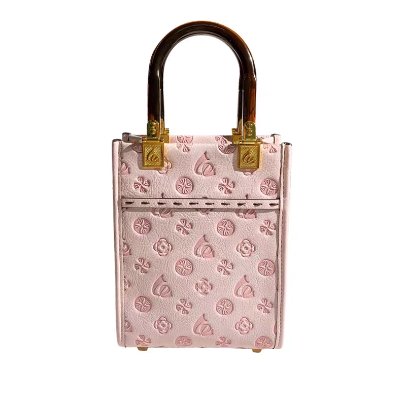 （限购一件)车缝线抽带青年手提包手机包ins风日系高智淡人风