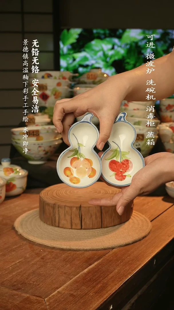 瓷景德镇高温瓷釉下彩手绘陶瓷