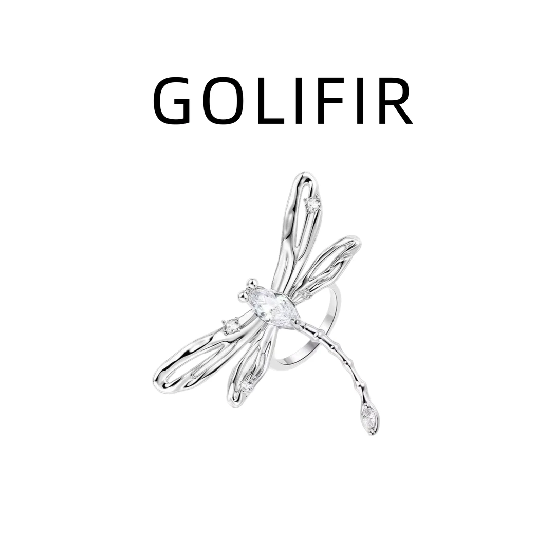 合金锆石戒指 【GOLIFIR】灵韵仙踪蜻蜓造型镶钻戒指G051