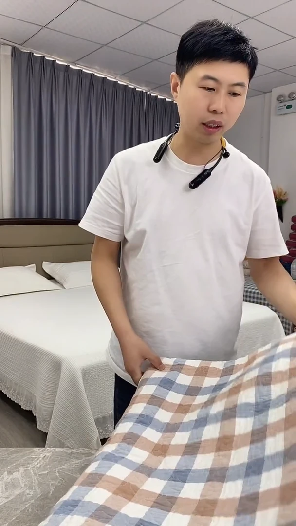 棉230cm*250cm 色织蓝咖