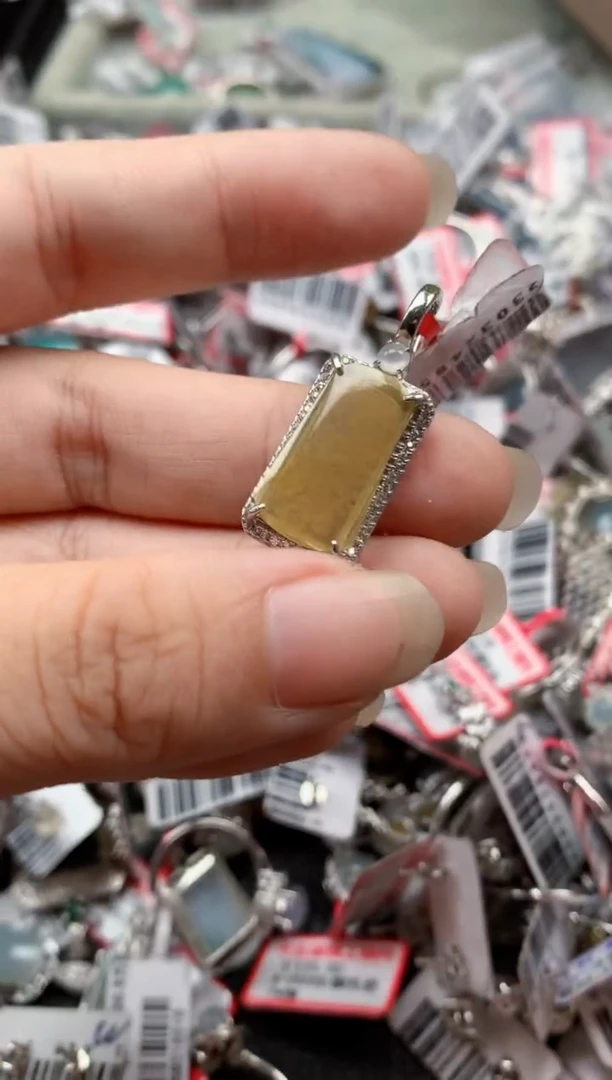 银S925镶嵌戒指翡翠天然A货缅甸翡翠